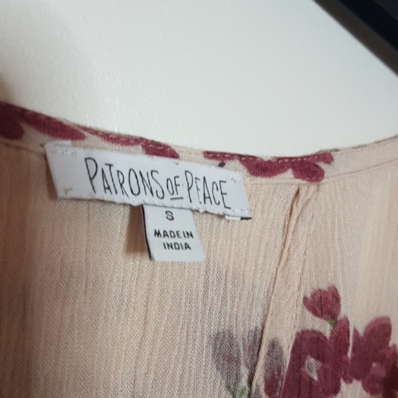 Patron's of Peace cropped back tie top SZ S - Picture 2 of 7